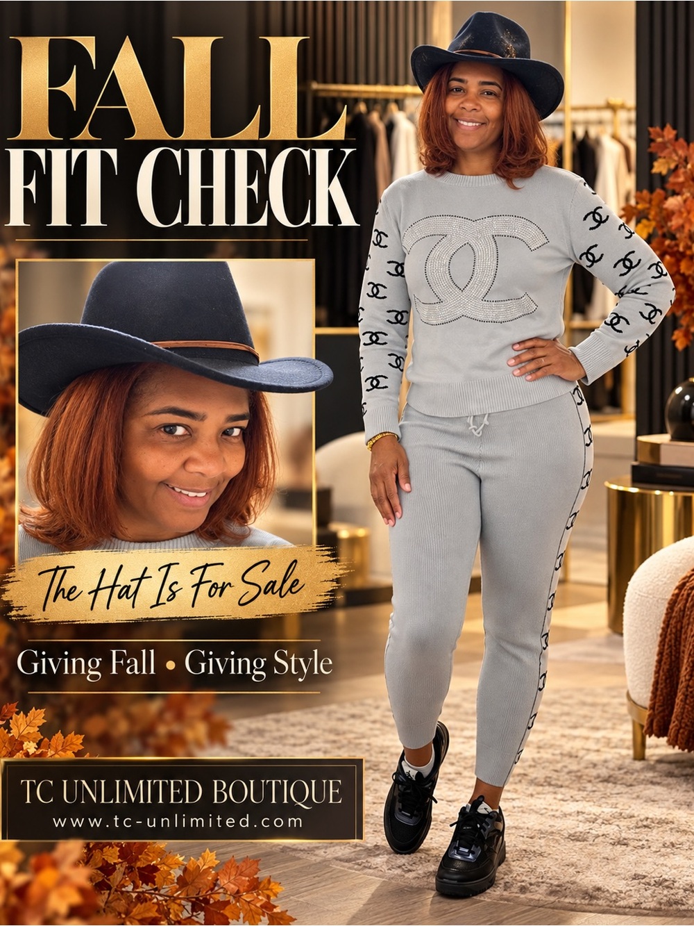 Women's Navy Marble Felt Rancher Hat - Classic Fall Style